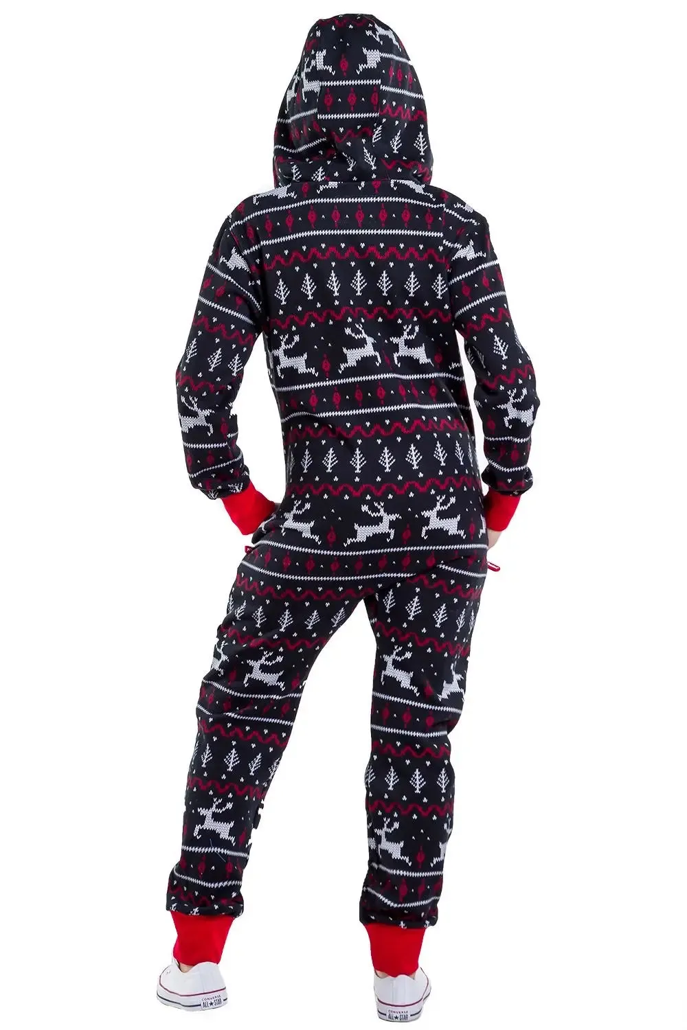 Unisex Black and Red Fair Isle - Christmas Jumpsuit