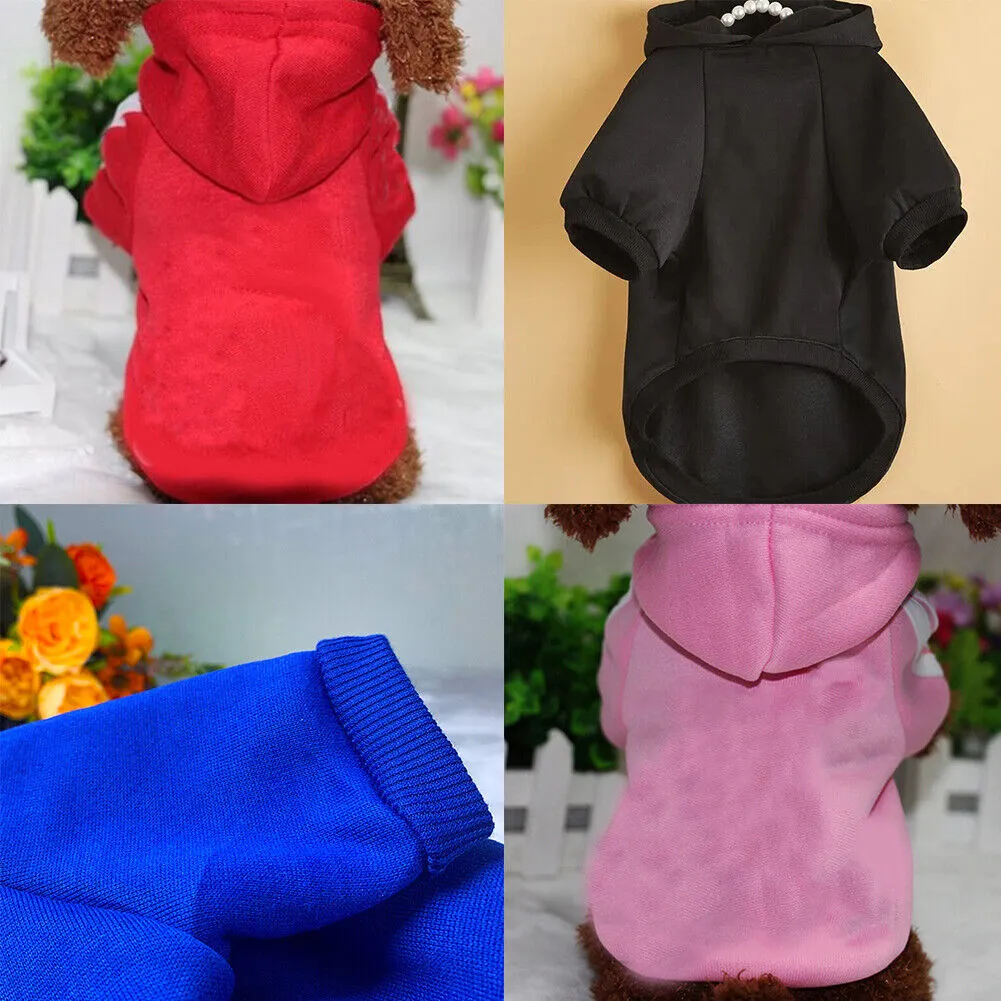 US 2 Leg Pet Dog Clothes Cat Puppy Coat Winter Hoodies Warm Sweater Jacket