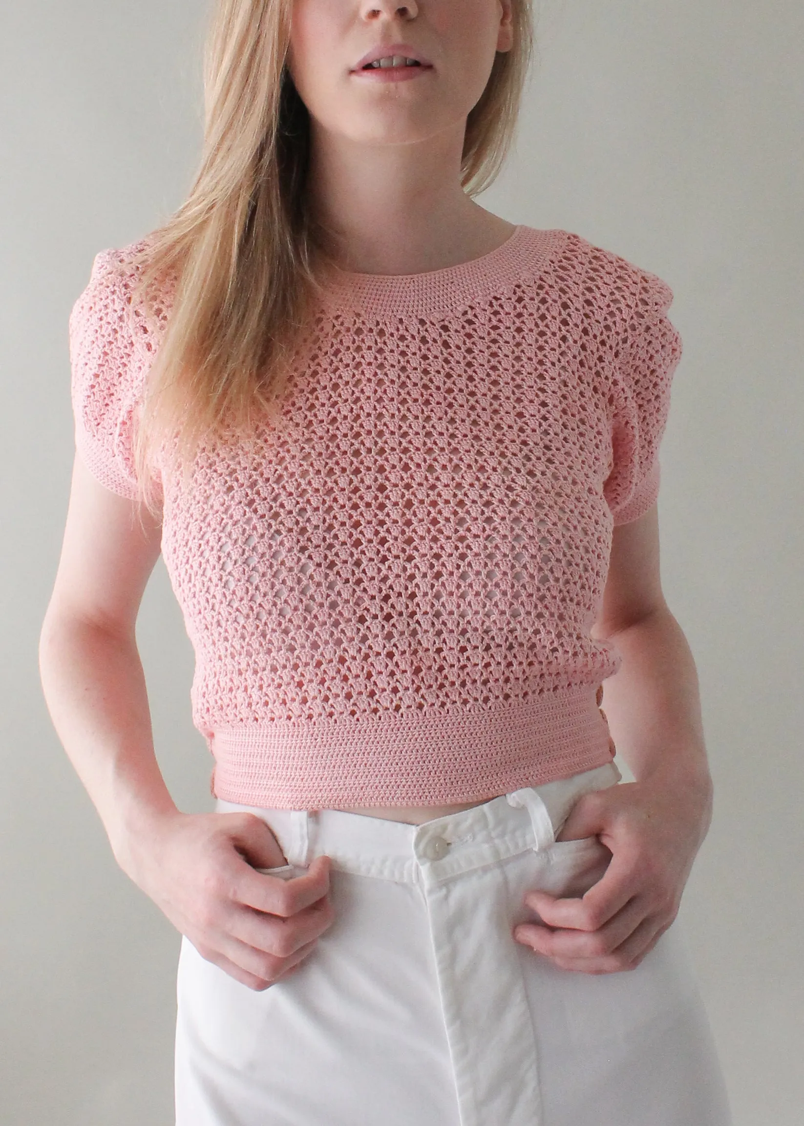 Vintage 1930s Pink Knit Sweater Top