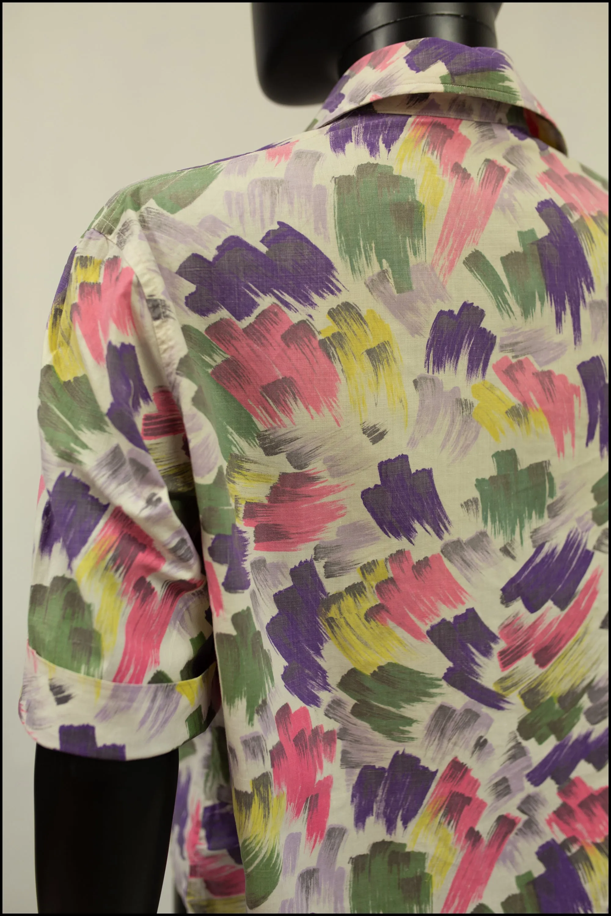 Vintage 1950s 'Pastel Brush' Print Blouse