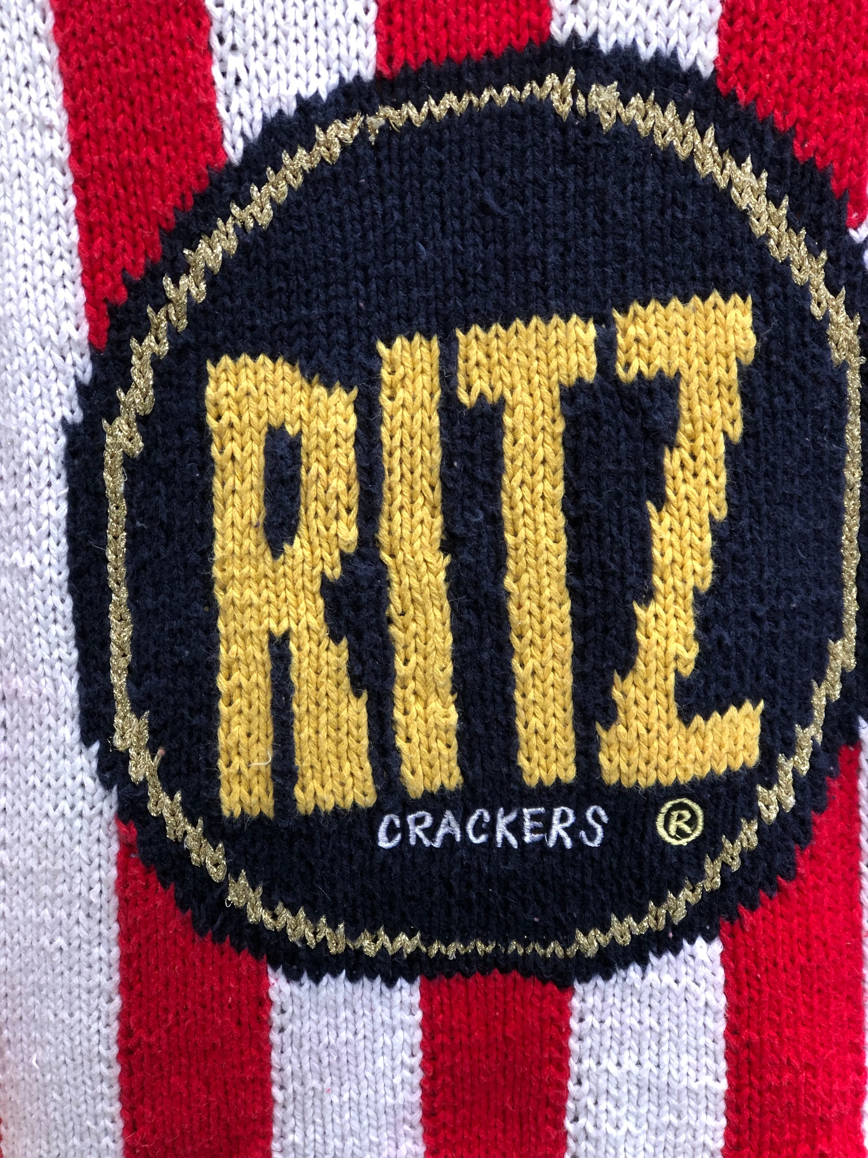 Vintage 80s Ritz Cracker Novelty Sweater