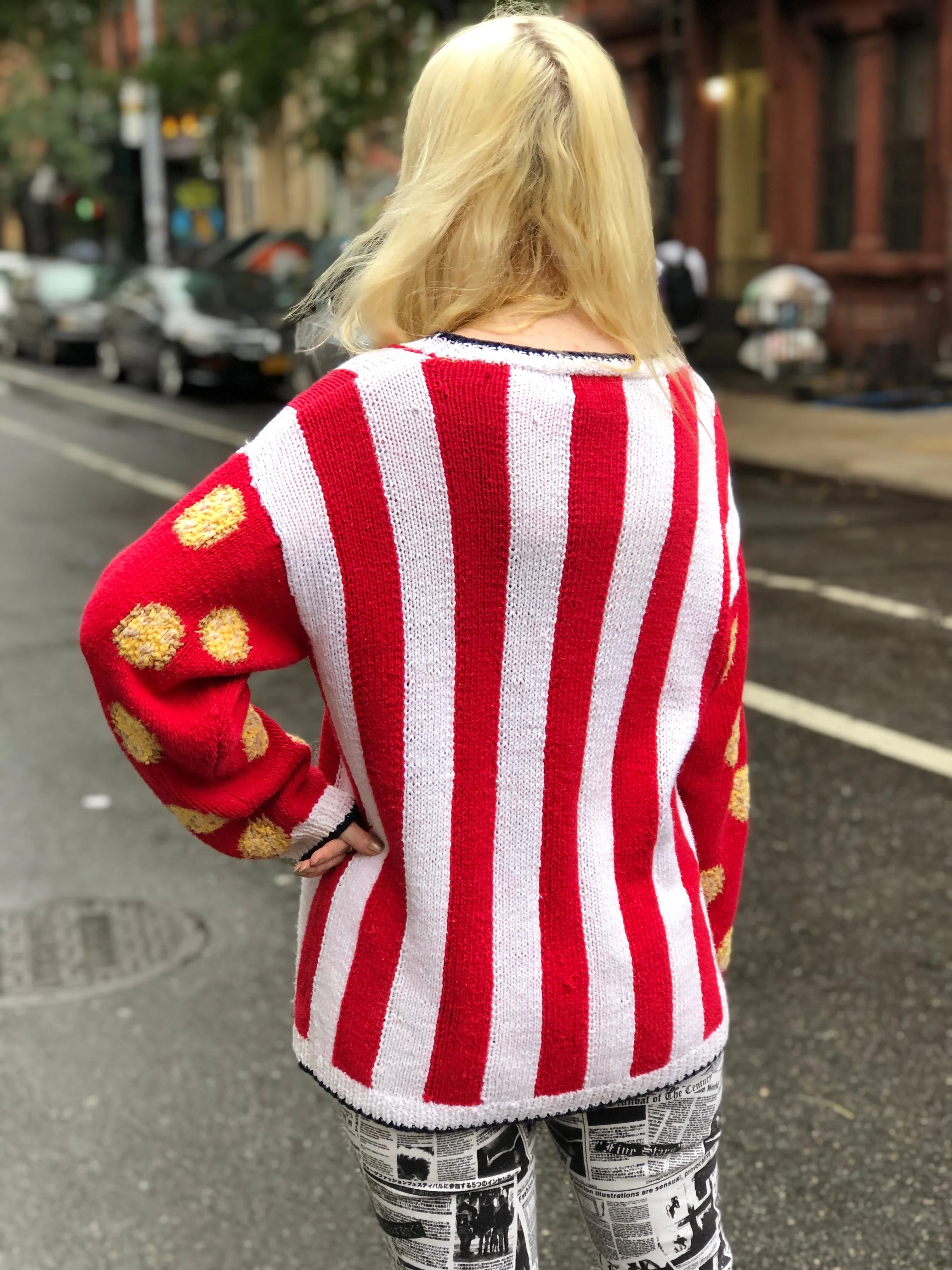 Vintage 80s Ritz Cracker Novelty Sweater