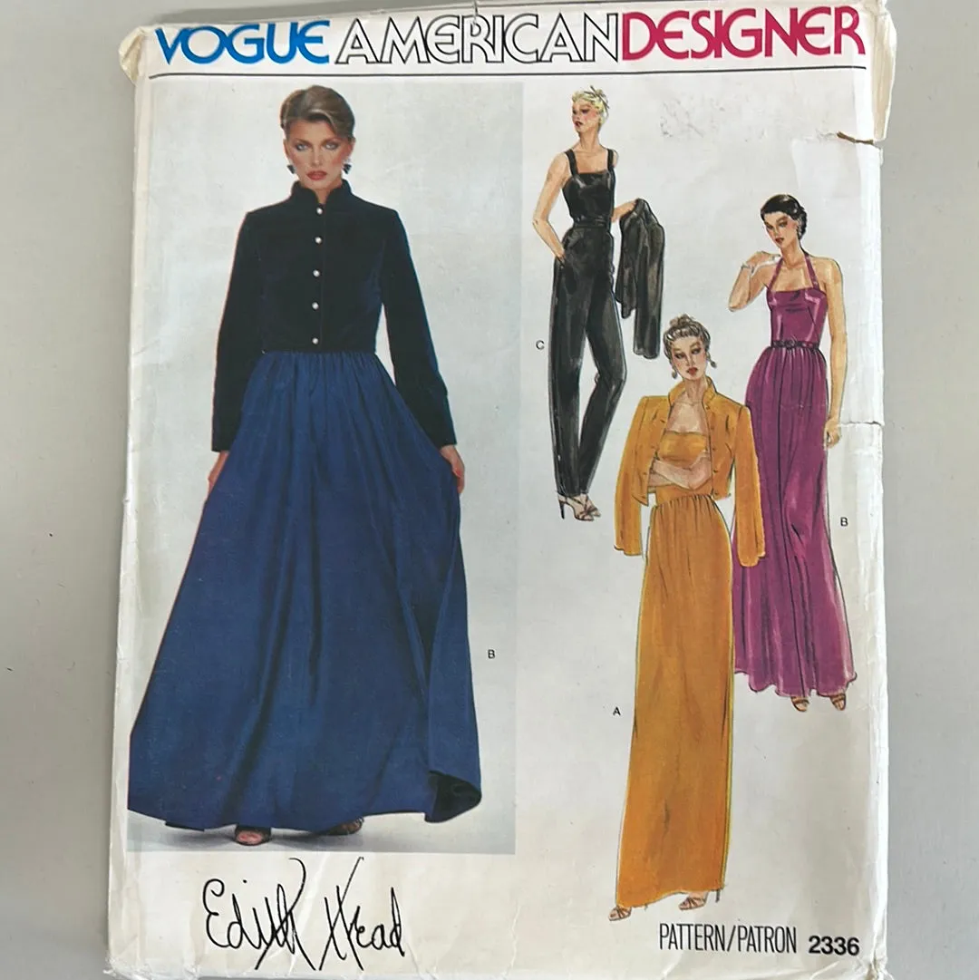 Vintage VOGUE Pattern, Misses' Edith Head Jacket, Dress & Jumpsuit (PVO2336)