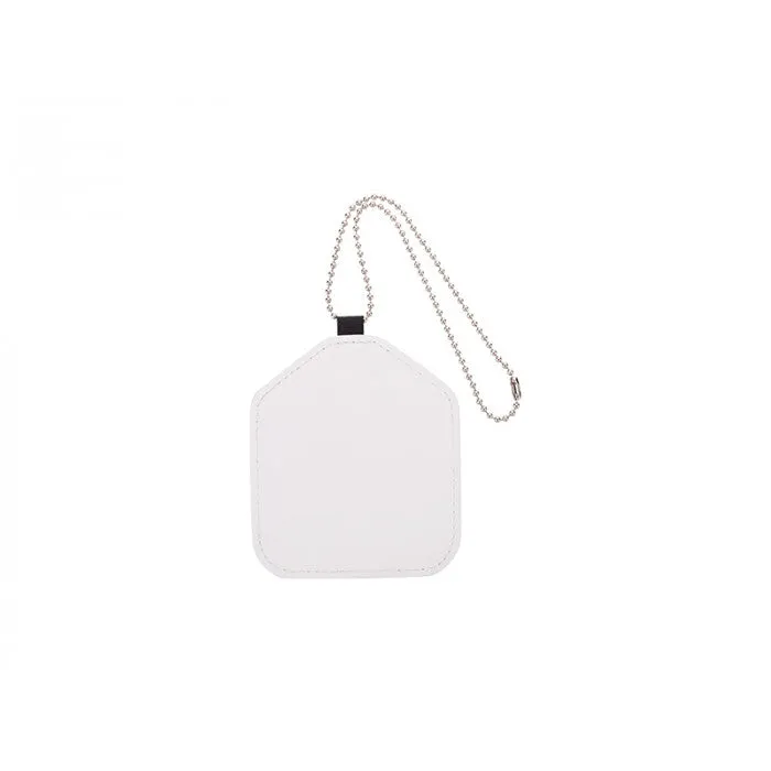 WHITE 3.1" X 3.9" PU LEATHER LUGGAGE/BAG TAG