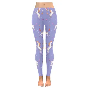 White unicorns Women's Low Rise Leggings (Invisible Stitch)