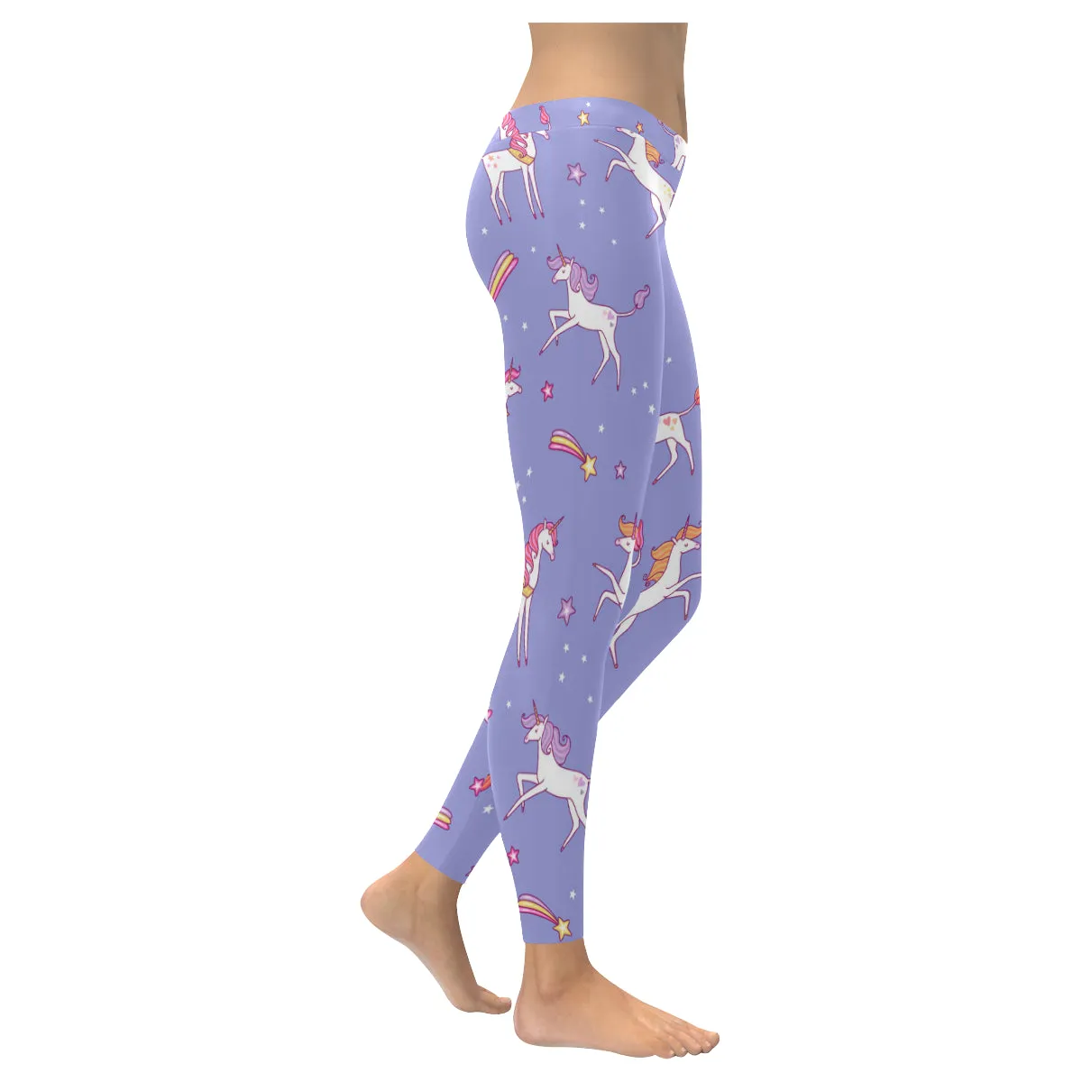 White unicorns Women's Low Rise Leggings (Invisible Stitch)