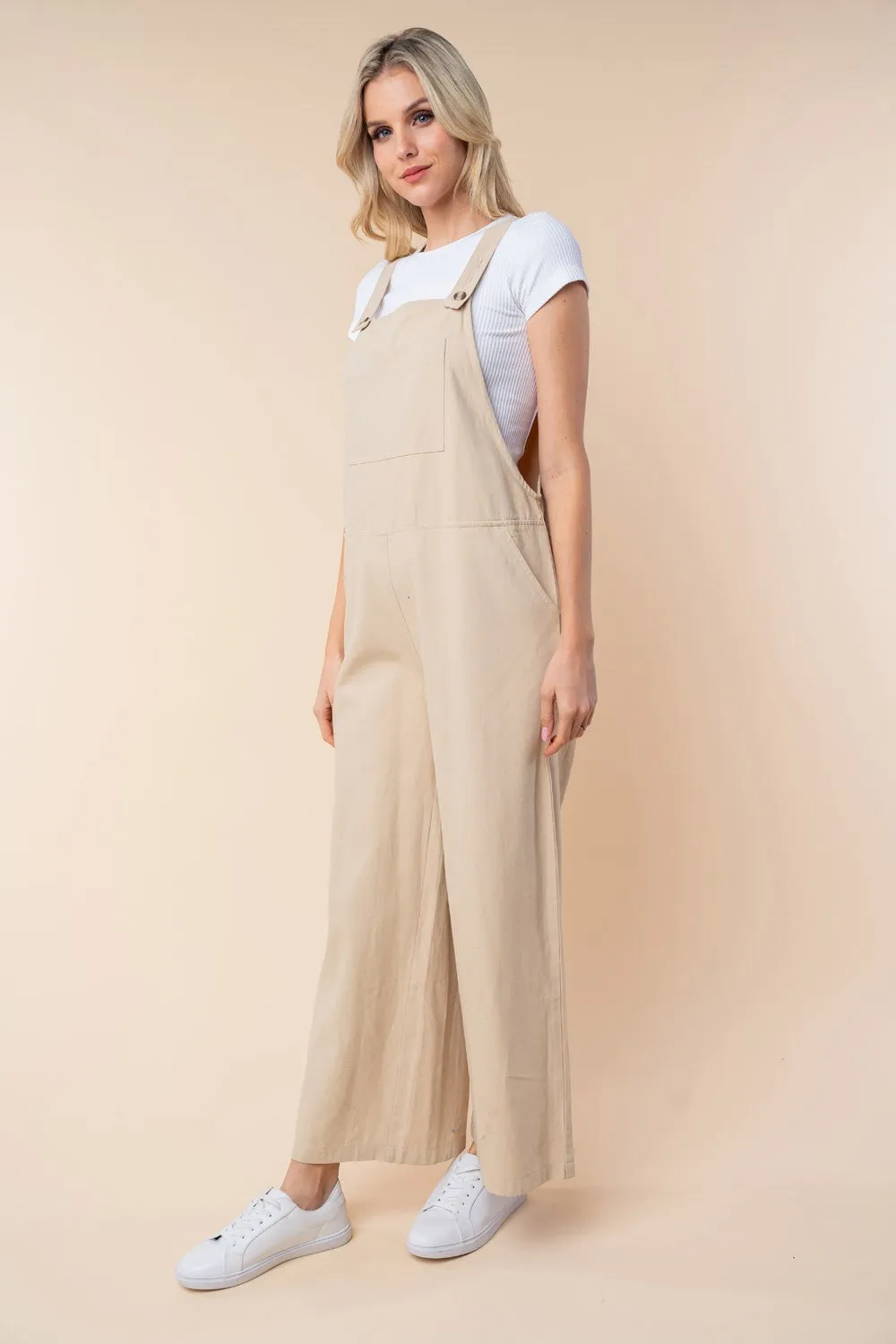 Women's White Birch Sleeveless Wide Leg Jumpsuit