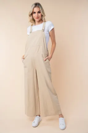 Women's White Birch Sleeveless Wide Leg Jumpsuit