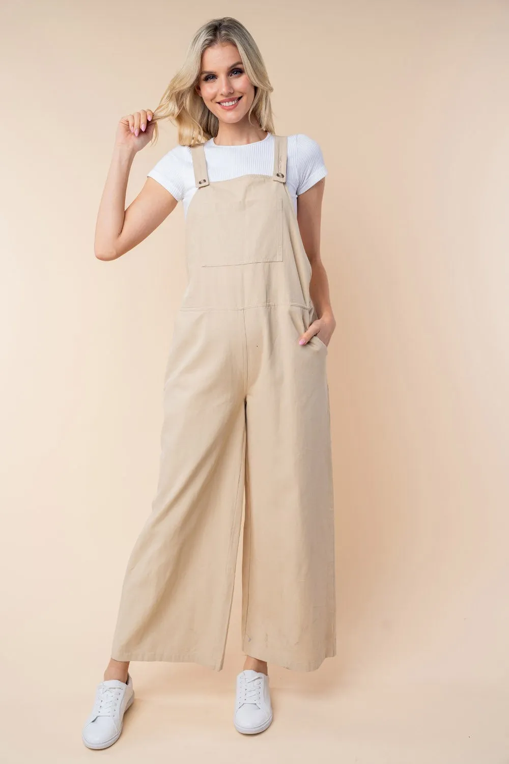 Women's White Birch Sleeveless Wide Leg Jumpsuit