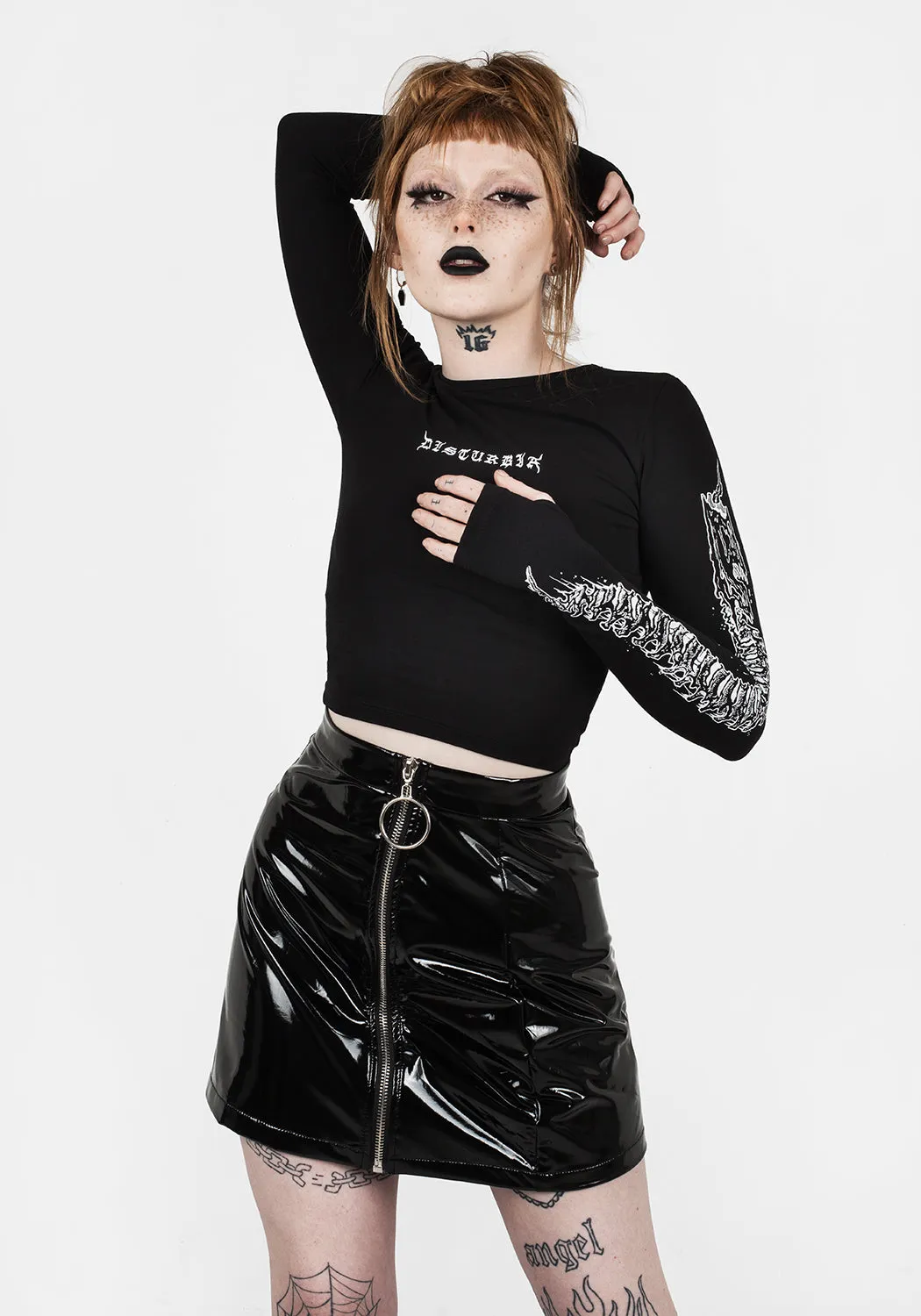 Xenomort Thumb Split Crop Top